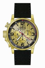 Invicta I-Force Chronograph Gold Dial Black Leather Men's Watch 20137