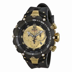 Invicta Jason Taylor Chronograph Gold-tone Dial Black PVD Polyurethane Men's Watch 14416
