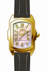 Invicta Lupah Mother of Pearl Dial Black Leather Ladies Watch 20457