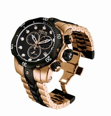 Invicta Men's Reserve Collection Black Ion-Plated and Rose-Gold Tone Chronograph Watch 5728