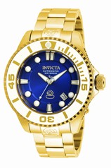 Invicta Pro Diver Automatic Blue Dial Yellow Gold-plated Men's Watch 20177