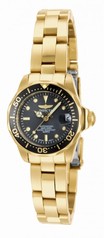 Invicta Pro Diver Black Dial 18kt Gold Ion-plated Ladies Watch 14986