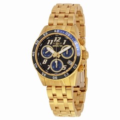 Invicta Pro Diver Chronograph Black Dial 18kt Gold-plated Men's Watch 19191