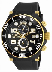 Invicta Pro Diver Chronograph Black Dial Black Polyurethane Men's Watch 15396