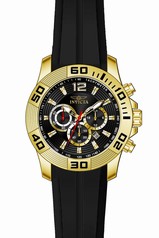 Invicta Pro Diver Chronograph Black Dial Black Silicone Men's Watch 20300