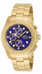 Invicta Pro Diver Chronograph Blue Dial Gold-plated Men's Watch 19157