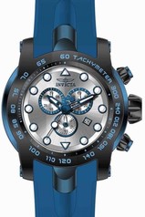 Invicta Pro Diver Chronograph Silver Dial Blue Silicone Men's Watch 17809