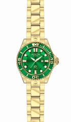 Invicta Pro Diver Green Dial Gold-plated Ladies Watch 19817