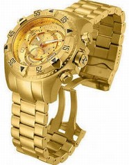 Invicta Reserve Chronograph Gold Dial Gold Ion-plated Men's Watch 14473