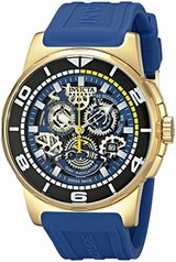 Invicta Reserve Sea Vulture Mechanical Chronograph Black Skeleton Dial Blue Silicone Men's Watch 18948