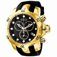 Invicta Reserve Sub-Aqua Venom Chronograph Black Dial Black Polyurethane Men's Watch 6112
