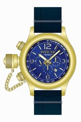 Invicta Russian Diver Chronograph Blue Dial Blue Leather Men's Watch 18577