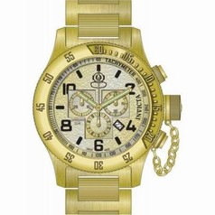 Invicta Russian Diver Chronograph Champagne Dial Gold Ion-plated Men's Watch 15473