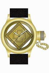Invicta Russian Diver Transparent Dial Black Leather Men's Watch 14775