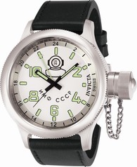 Invicta Russion Dive White Dial Black Leather Men's Watch 7003