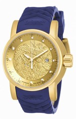Invicta S1 Rally Automatic Gold Dial Blue Polyurethane Men's Watch 18215