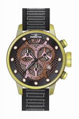 Invicta S1 Rally Chronograph Black and Rose Dial Black Nylon Men's Watch