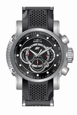 Invicta S1 Rally Chronograph Black Carbon Fiber Dial Stainless Steel and Black Polyurethane Men's Watch 19317