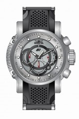 Invicta S1 Rally Chronograph Silver Carbon Fiber Dial Stainless Steel and Black Polyurethane Men's Watch 19318