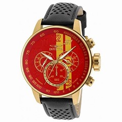 Invicta S1 Rally Red (Yellow Accented) Dial Black Leather Men's Watch 19904
