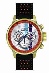 Invicta S1 Rally White and Orange Dial Black Leather Men's Watch 19901