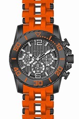 Invicta Sea Spider Chronograph Gunmetal Dial Orange Polyurethane Rubber Men's Watch 20286