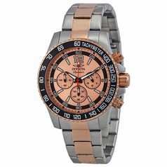 Invicta Signature II Chronograph Rose Gold-tone Dial Two-Tone Stainless Steel Men's Watch 7409