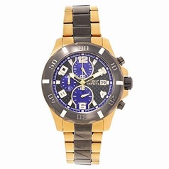 Invicta Specialty Dyno Chronograph Black and Blue Carbon Fiber Dial Two-tone Men's Watch 18054