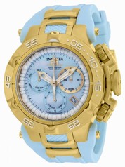 Invicta Subaqua Chronograph Blue Mother of Pearl Dial Blue Polyurethane Ladies Watch 17237