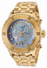 Invicta Subaqua Chronograph Blue Mother of Pearl Dial Yellow Gold-plated Men's Watch 16886