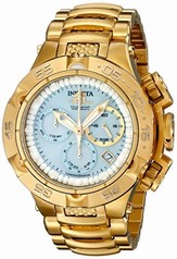 Invicta Subaqua Chronograph Light Blue Mother of Pearl Dial Gold-plated Ladies Watch 17223