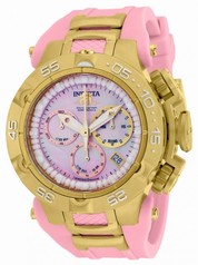 Invicta Subaqua Chronograph Pink Mother of Pearl Dial Pink Polyurethane Ladies Watch 17236