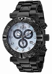 Invicta Subaqua Chronograph Platinum Mother of Pearl Dial Black Ion-plated Men's Watch 17686