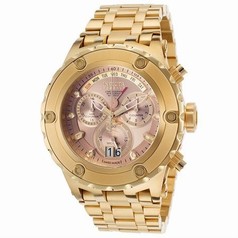 Invicta Subaqua Chronograph Rose Mother of Pearl Dial Yellow Gold-plated Men's Watch 16885