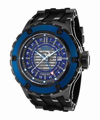 Invicta Subaqua GMT Blue and Gunmetal Dial Black Silicone Rubber Men's Watch 16818