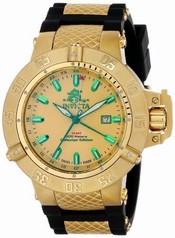 Invicta Subaqua GMT Gold Dial Black Polyurethane Men's watch 13921