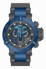Invicta Subaqua Mechanical Chronograph Gunmetal Dial Grey Polyurethane Blue Ion-plated Men's Watch 18524