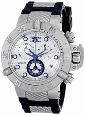Invicta Subaqua Noma III Chronograph White Dial Black Silicone & Stainless Steel Men's Watch 14942
