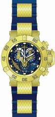 Invicta Subaqua Reserve Mechanical Chronograph Blue Dial Blue Polyurethane Gold-plated Men's Watch 18521