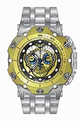 Invicta Venom Chronograph Multi-Function Black and Gold Dial Stainless Steel Men's Watch 16807