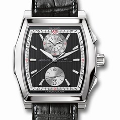 IWC Da Vinci Black Dial Black Leather Chronograph Men's Watch IW376421