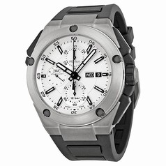 IWC Ingenieur Double Chronograph Silver Dial Rubber Strap Automatic Men's Watch IW386501