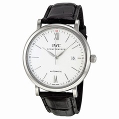 IWC Portofino Silver Dial Black Leather Strap Automatic Men's Watch 3565-01