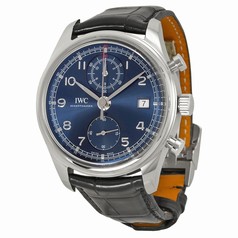IWC Portuguese Chronograph Classic Edition Laureus Blue Dial Black Leather Men's Watch IW3904-06