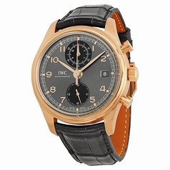 IWC Portuguese Chronograph Classic Gray Dial Leather Strap Automatic Men's Watch IW390405