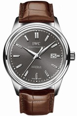 IWC Vintage Ingenieur Grey Dial 18kt White Gold Brown Leather Automatic Men's Watch IW323304