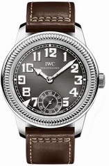 IWC Vintage Pilot Grey Dial 18kt White Gold Brown Leather Men's Watch IW325404