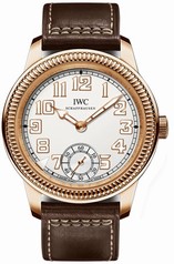 IWC Vintage Pilot Silver Dial 18kt Rose Gold Brown Leather Men's Watch IW325403