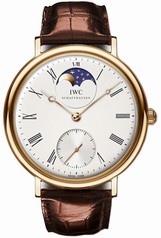 IWC Vintage Portofino Silver Dial 18kt Rose Gold Brown Leather Men's Watch IW544803