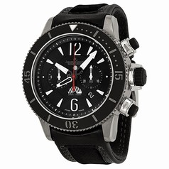 Jaeger LeCoultre Master Compressor Automatic Chronograph Black Dial Leather Men's Watch Q178T470